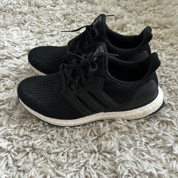 adidas Shoes - Adidas Ultraboost Black Running Shoes with White Sole